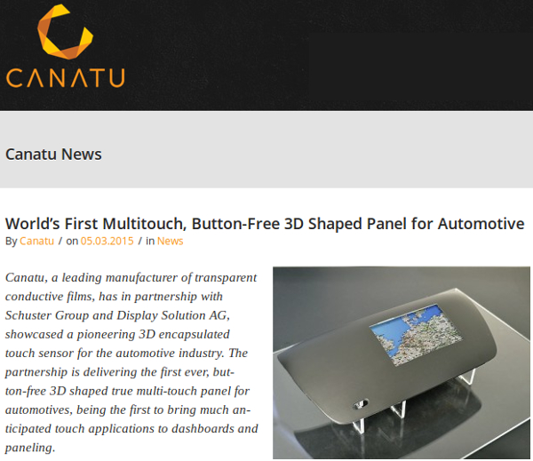 Industrial Monitor - Premier panneau multi-touch 3D sans commutation pour les constructeurs automobiles Une capture d’écran d’un appareil