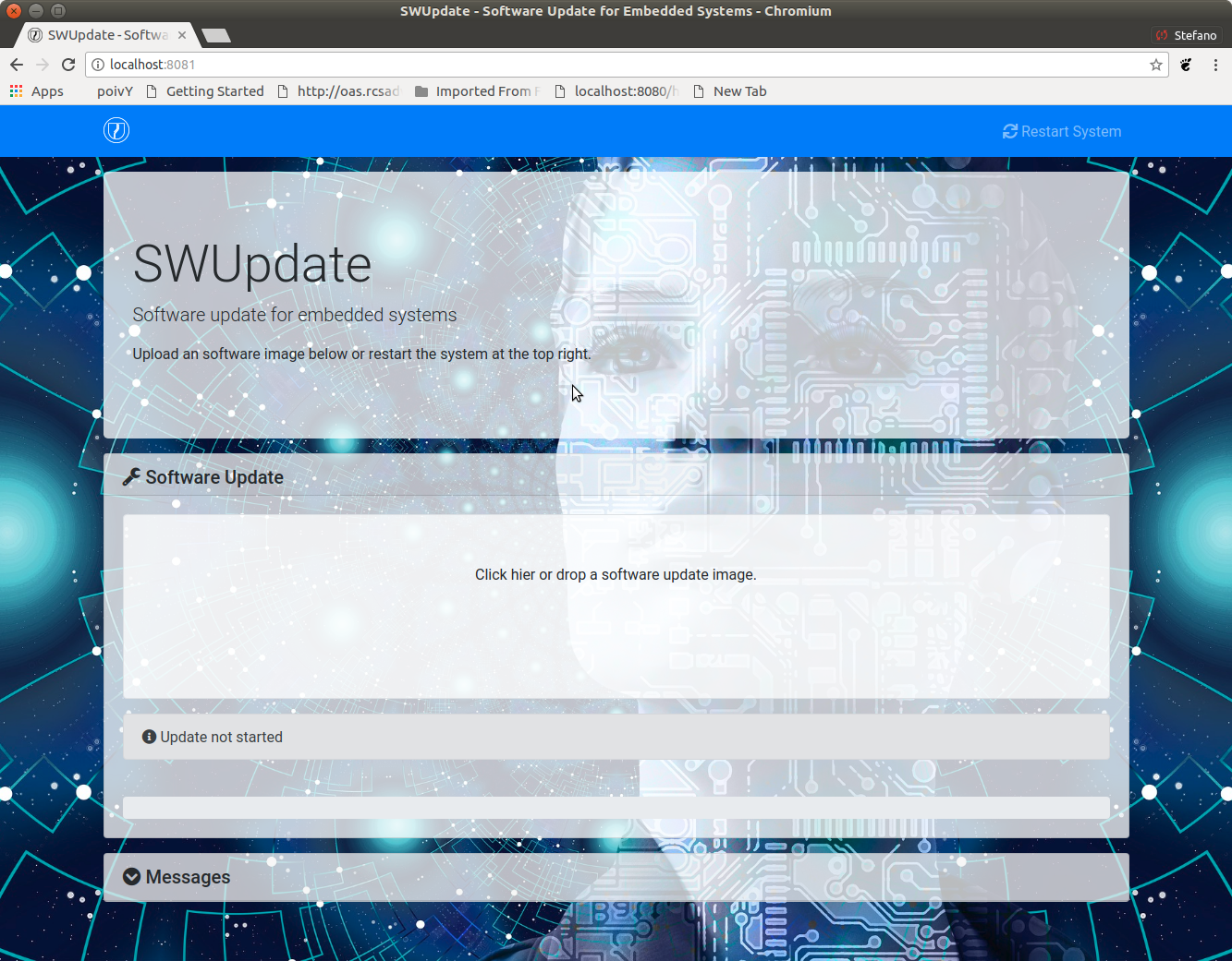 Interfaz gráfica de usuario del navegador web para SWUpdate