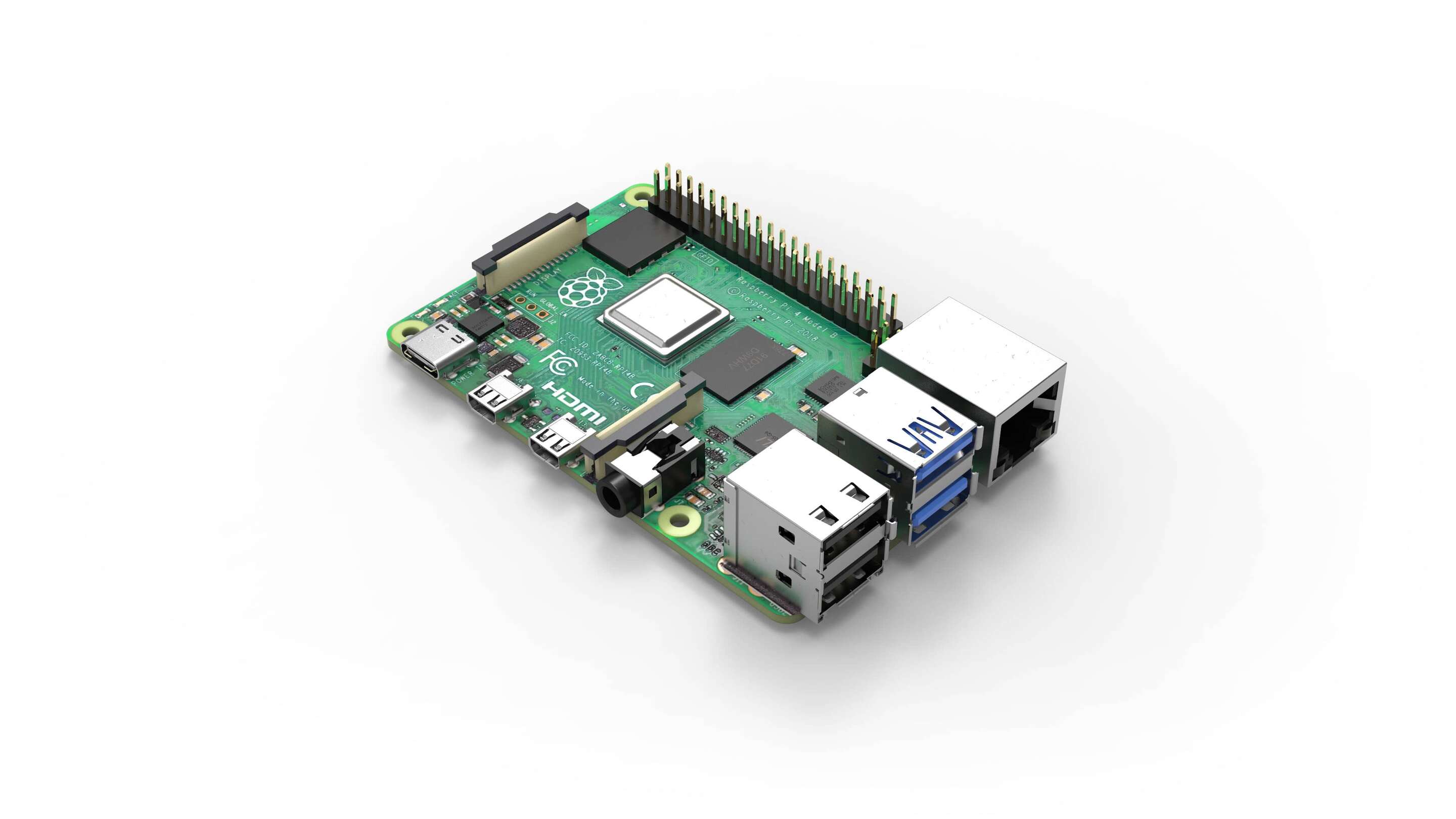 Industrial Monitor - Touch Monitor Raspberry 4 integrerade ett grönt kretskort med många portar