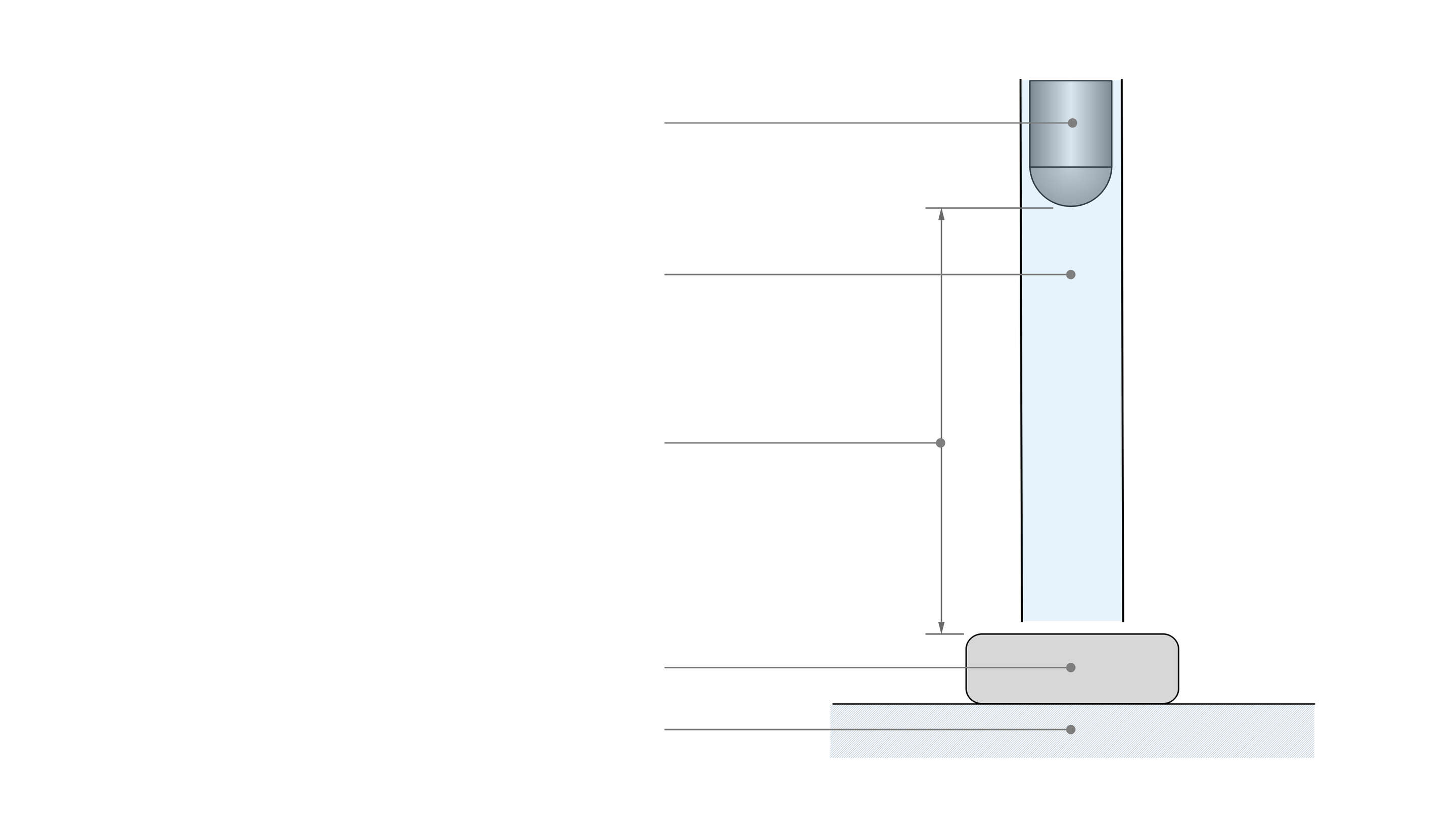 BS EN IEC 60068-2-75 - EN 60068-2-75 Testaufbau Freifallhammer en ritning av ett rör